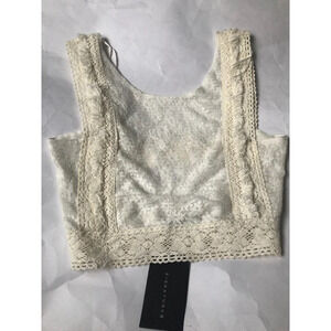 Signature 8 floral crotchet cropped top Size S